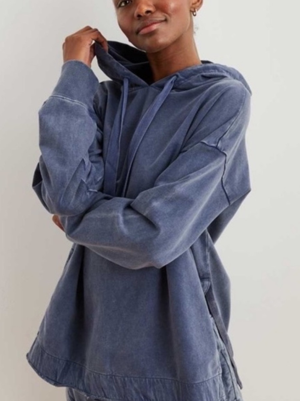Aerie Sunwashed Pullover Hoodie in Faded Blue